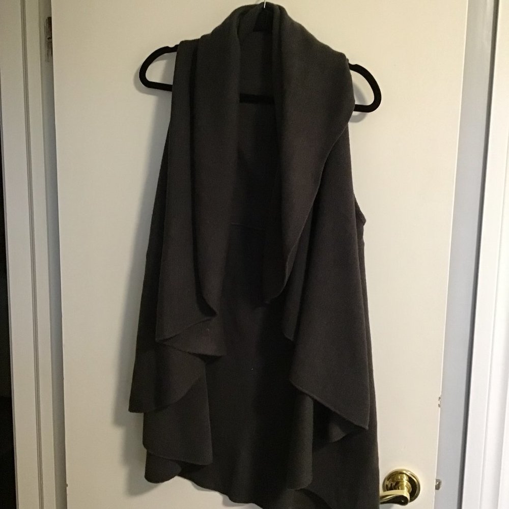 Look by M Black Soft Open Front Basic Shawl Vest